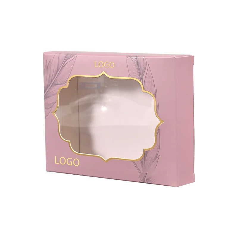 Гуандун ишлаб чиқариши, PET слайдли тортма шаклидаги крафт қоғоз қутилар — квадрат қути, прозрачный PVC қопқоқли, ойнаси бор