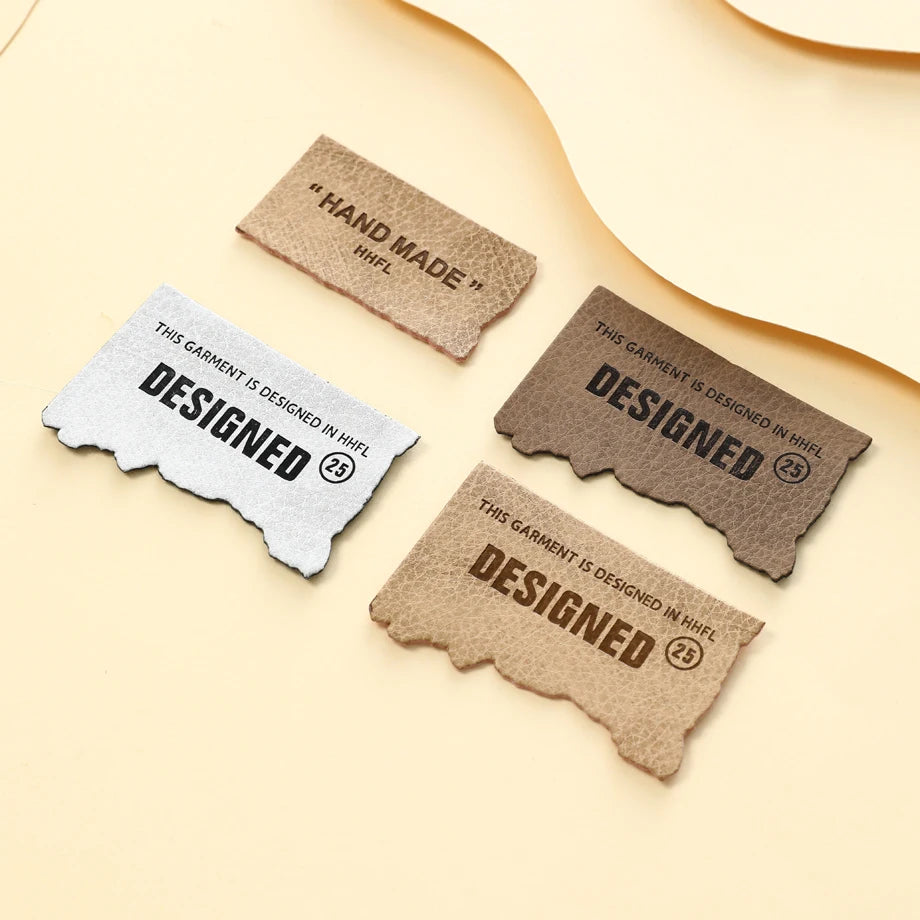 Шахсийлаштирилган логотип кийим тери ёрлиғи махсус жинси шимлар ПУ тақлид тери патч кийим тери ёрлиғи