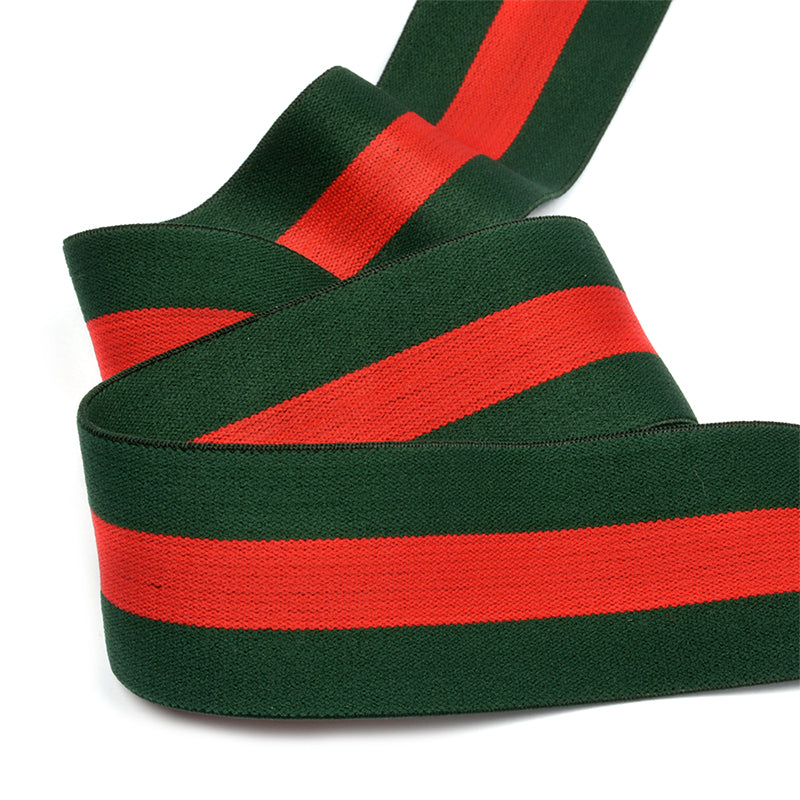 Матоли юмшоқ резинка "Полоска", эни 40мм, яшил/қизил ранг, қадоғи 2±0,5м.