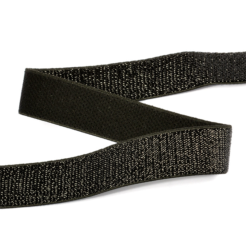 Тўқима резинка, 20 мм, металлизация қилинган, қора ранг, 4 ± 0,5 м ўрамда.