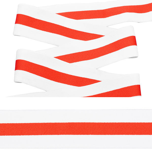 Матоли юмшоқ резинка "Полоска", эни 40мм, оқ/қизил/оқ ранг, қадоғи 3±0,5м.