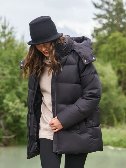 Қишки капюшонли оверсайз куртка