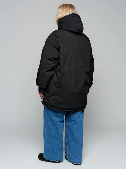 Аёллар учун катта ўлчамдаги қишки оверсайз куртка