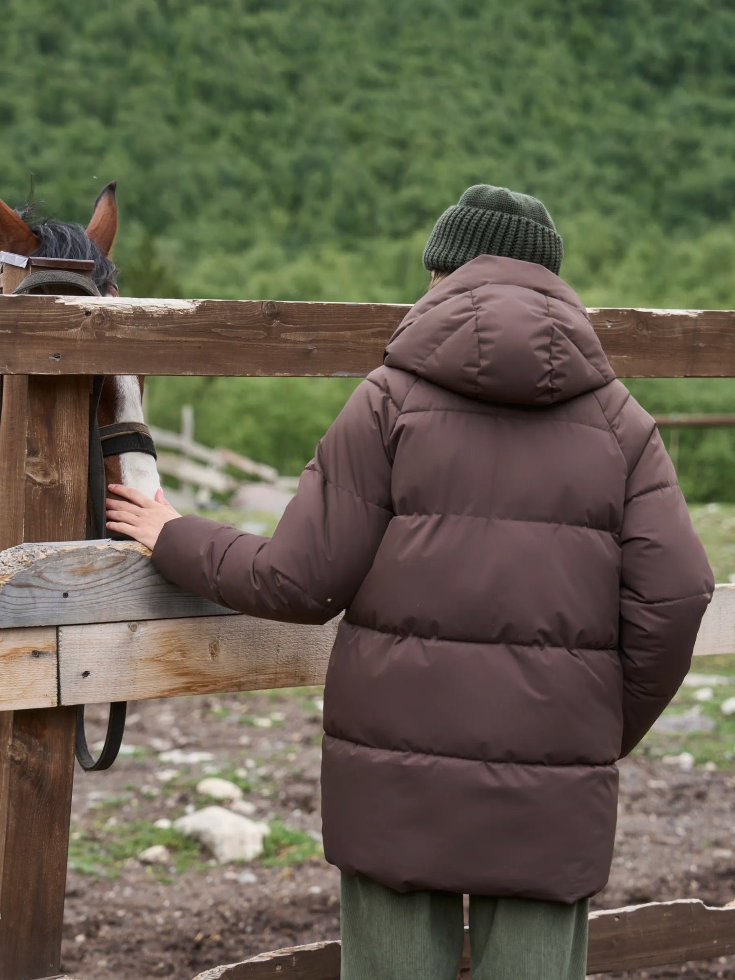 Қишки капюшонли оверсайз куртка