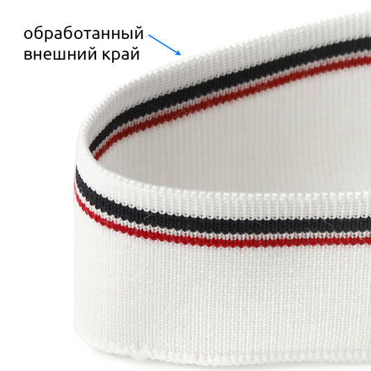 Подвяз манжет трикотажный белый в полоску