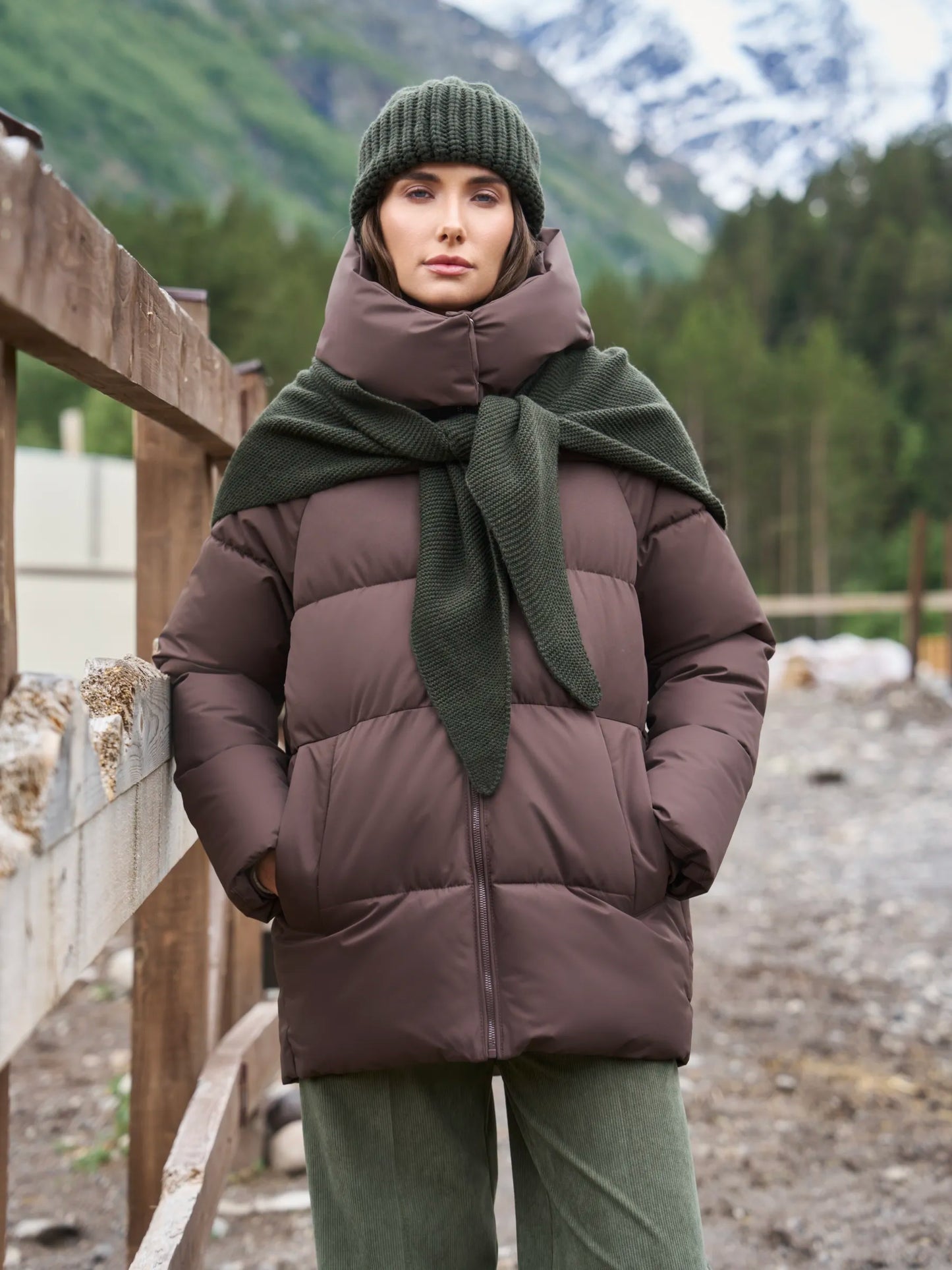 Қишки капюшонли оверсайз куртка