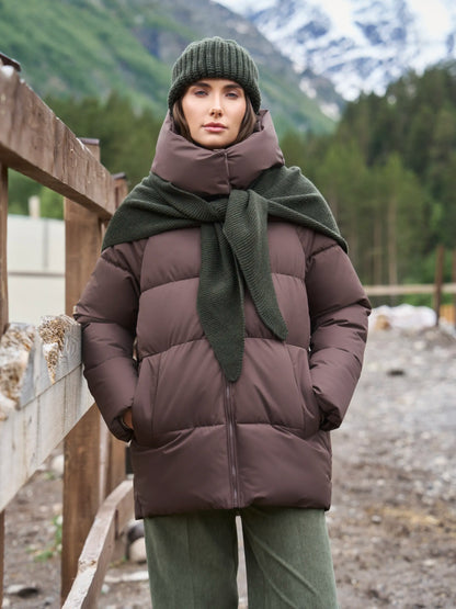 Қишки капюшонли оверсайз куртка