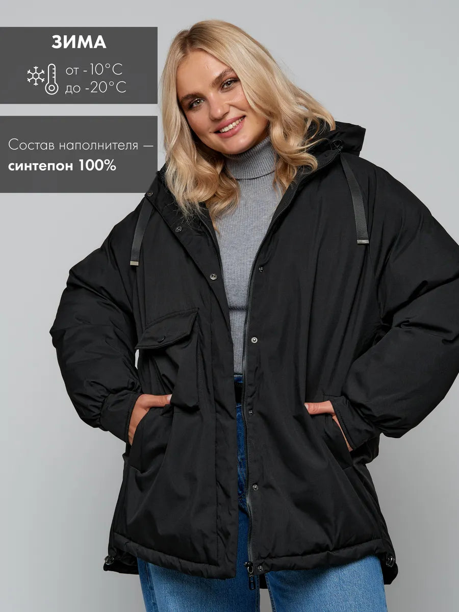 Аёллар учун катта ўлчамдаги қишки оверсайз куртка