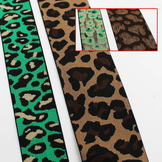 Махсус 4 см 6 см кенг юмшоқ нейлон спандех босилган леопард эластик тасма шимлар учун боксчи белбоғи