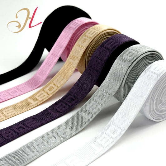 1,5 см рангли нейлон эластик белбоғли силлиқ сутен тасмаси Ялтироқ жаккардли эластик тасма