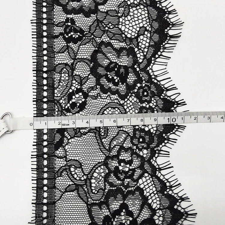 11 см қора ва оқ гипур дантелли кўйлак учун тўқилган тўрли трим нақшли дантелли трим