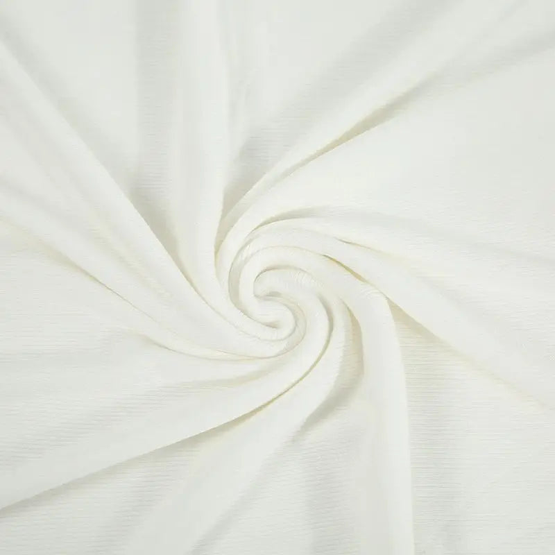 Оммабоп сотувдаги икки томонлама чўзиладиган 2x2 риб (чизиқли) мата — 40S ипли текис вискоза-спандекс аралашмаси. Манжет, ёқалар ва кийим қирралари учун мос