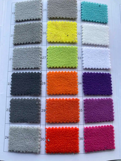 00% полиэстер флис мата — кийим, куртка, ўйинчоқ, уй тўқималари ва қўлда тикиладиган буюмлар учун мос. Юмшоқ, иссиқ сақлайдиган, юқори сифатли материал