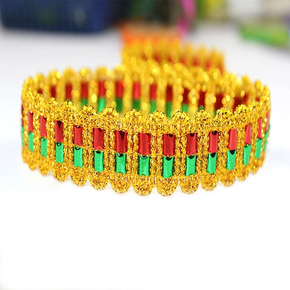 Гипур тўрли трим Ретро каштадўзлик Рангли лента тўлқинли олтин дантелли кийим аксессуарлари