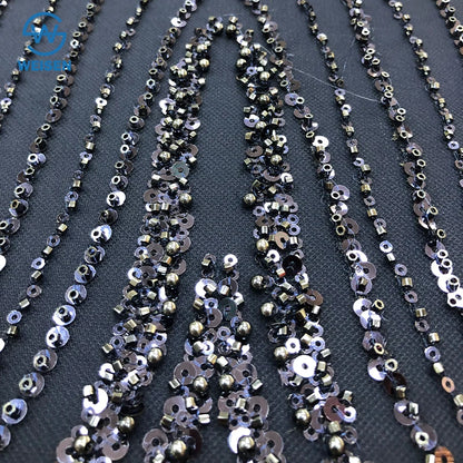 Оқ гипур кордон Юқори сифатли Африка дантелли мато сувда эрувчан ипак дантел Нигерия тўй либоси дантелли материал ВС-3524