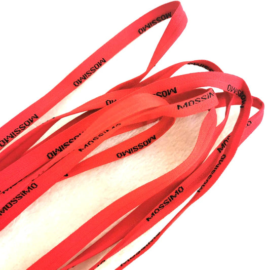 ВЗ006 Ишлаб чиқарувчи етказиб берувчи жаккард қувур тасмаси қора логотипли тўқилган қизил бренд кийими учун юқори сифатли тўқув