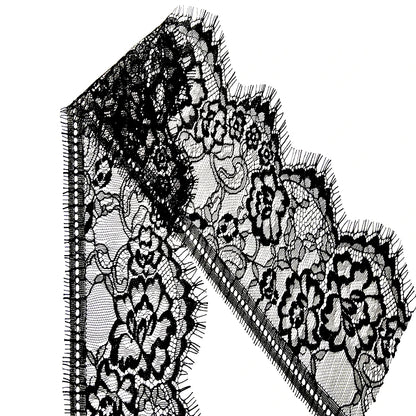 11 см қора ва оқ гипур дантелли кўйлак учун тўқилган тўрли трим нақшли дантелли трим