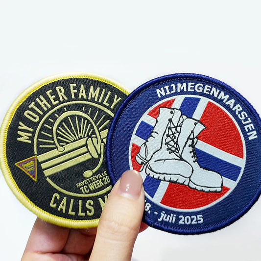 Махсус тармоқли нақшли ямалар улгуржи юқори сифатли Мисро Твилл логотипли тўқув кўйлаги