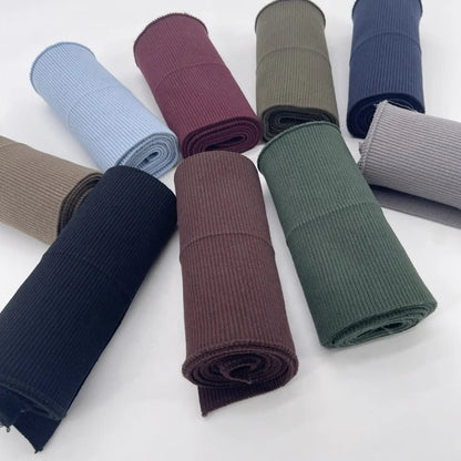 95% пахта ва 5% спандексдан тўқилган экологик тоза рибана трикотаж — манжет ва подол (пастки қирра) безаклари учун мос материал