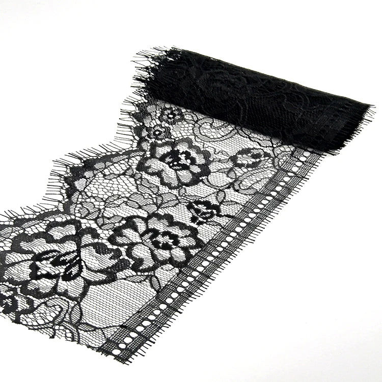 11 см қора ва оқ гипур дантелли кўйлак учун тўқилган тўрли трим нақшли дантелли трим