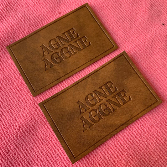 Қўлда ишланган синтетик ПУ сунъий тери патч, махсус жинси шимлар маркаси бўрттирма чарм ёрлиғи