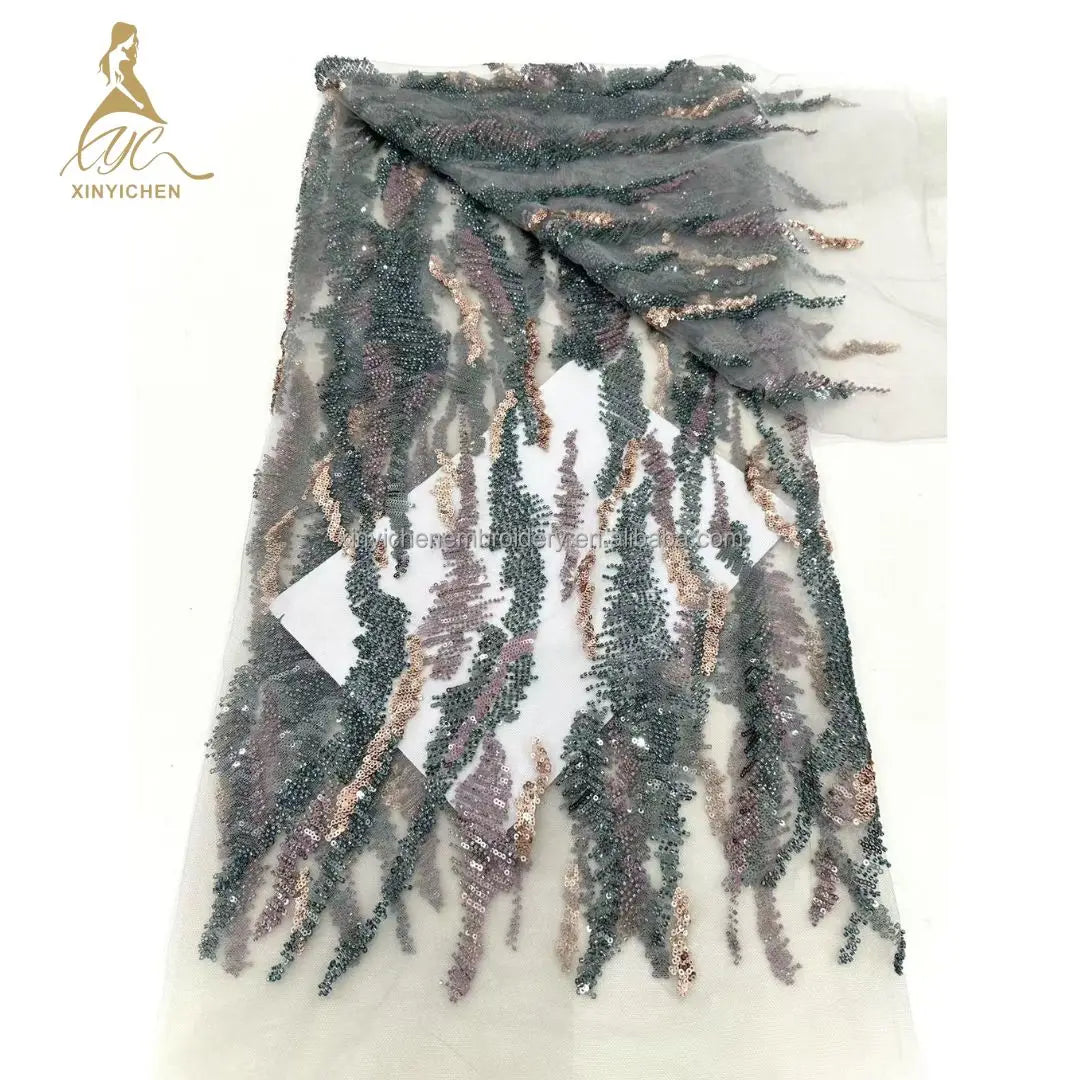 Юқори сифатли гипур дантелли матолар паетли бонсуклар дантеллар аёллар либослари учун кашта тикилган матолар