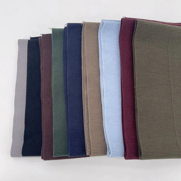 95% пахта ва 5% спандексдан тўқилган экологик тоза рибана трикотаж — манжет ва подол (пастки қирра) безаклари учун мос материал