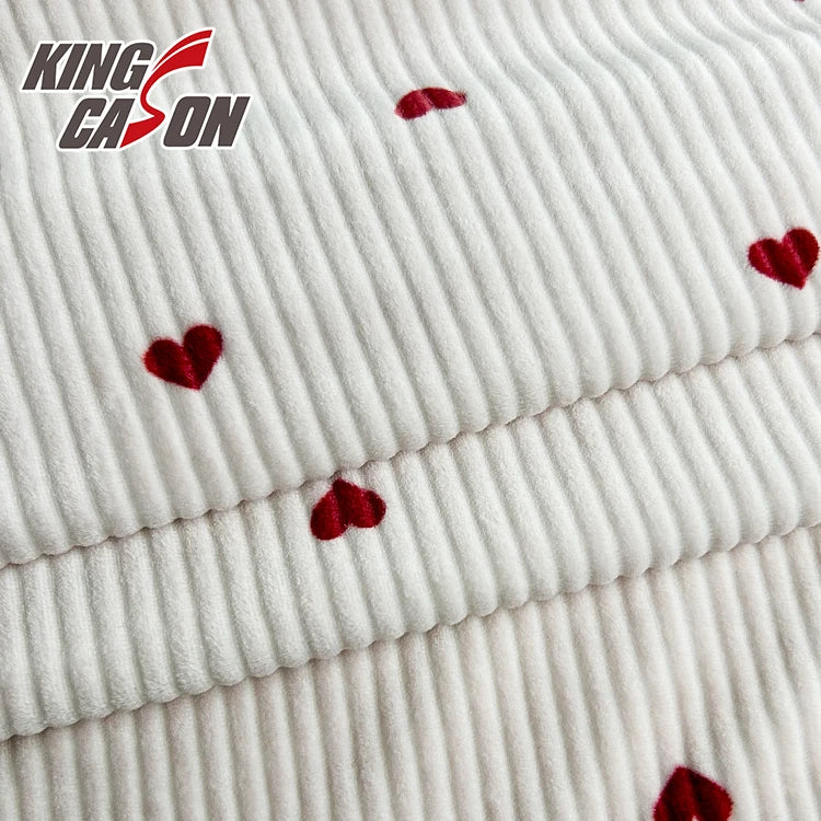 KINGCASON’дан супер юмшоқ, икки томонлама юрак нақшли тез қурийдиган спандекс мата — тунги кийимлар ва уй либослари учун идеал танлов
