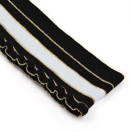 Трикотажли полосали қора рангдаги подвяз манжет