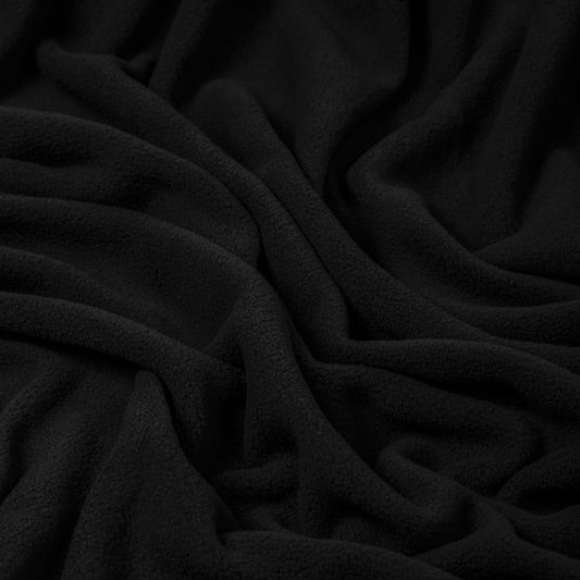 Флис мато, 2 қатламли, 190 г/м², 100% полиэстер, кенглиги 150см, ранги F322 — қора