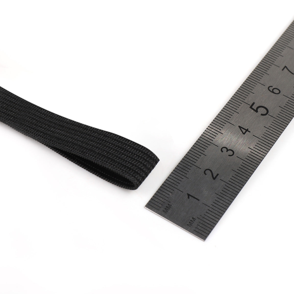 Трикотаж Лайт резинка, эни 15мм, қора рангда, 3,5гр, рулони 50м.