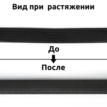 Трикотаж Лайт резинка, эни 15мм, қора рангда, 3,5гр, рулони 50м.