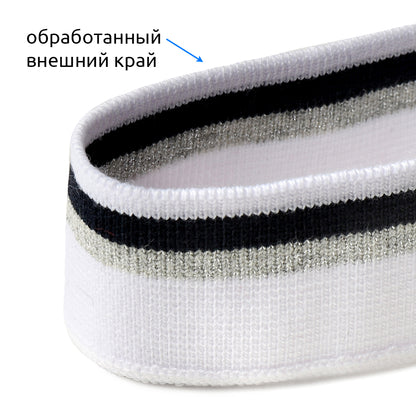 Подвяз манжет трикотажный белый в полоску