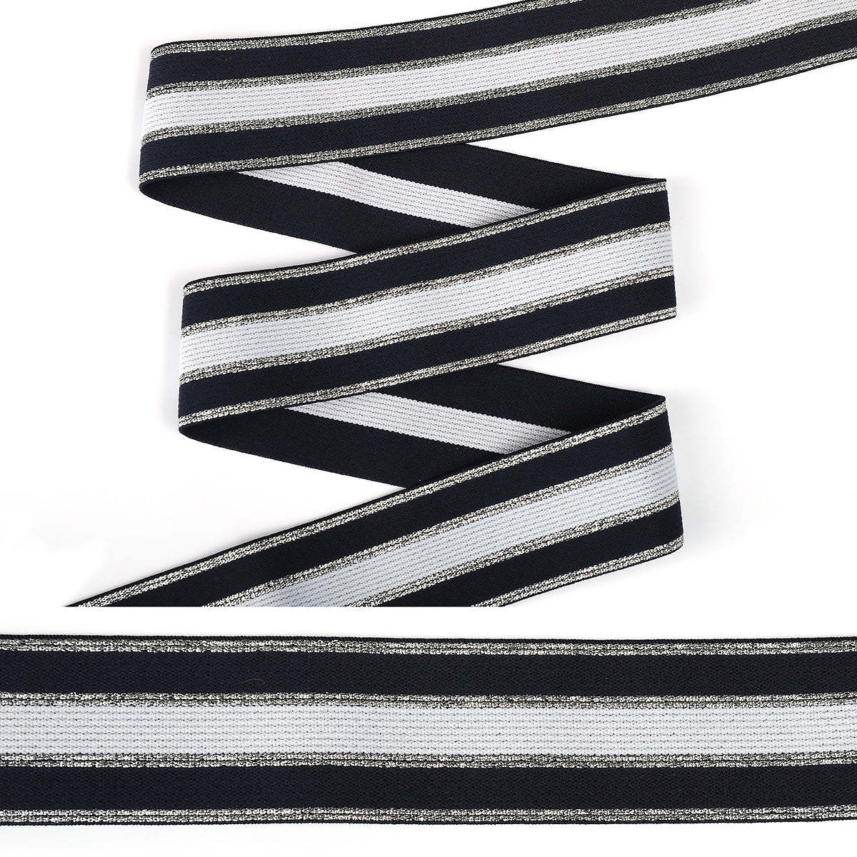 Декоратив резинка, эни 4см, ранги кўк/қизил, қадоғи 25м.