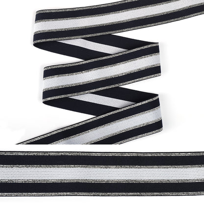 Декоратив резинка, эни 4см, ранги кўк/қизил, қадоғи 25м.