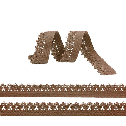 Ички кийим учун ажурли резинка, 12 мм, қора ранг, 1000 метрлик ўрам.