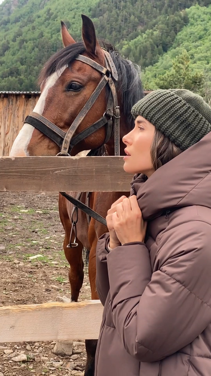 Қишки капюшонли оверсайз куртка