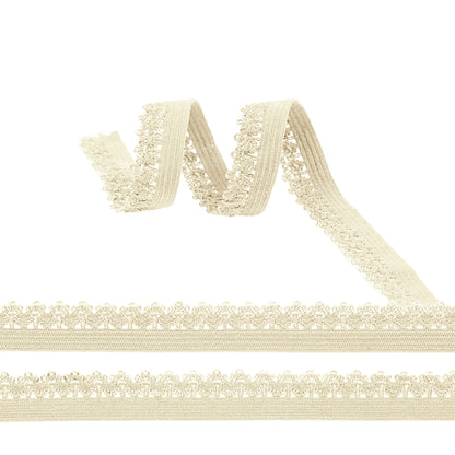 Ички кийим учун ажурли резинка, 12 мм, қора ранг, 1000 метрлик ўрам.